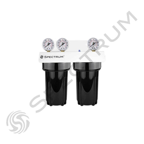 EWS-10K Salt-Free Scale Reduction System with dual cartridges and gauges.
