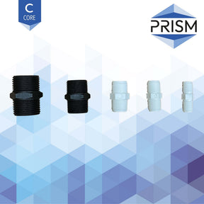 FHA-R-1/2-C  PRISM CORE RANGE NIPPLE-1/2  :  1/2" Plastic Nipple NPT White