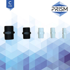 FHA-R-1/4-C PRISM CORE RANGE NIPPLE-1/4 : 1/4" Plastic Nipple NPT White