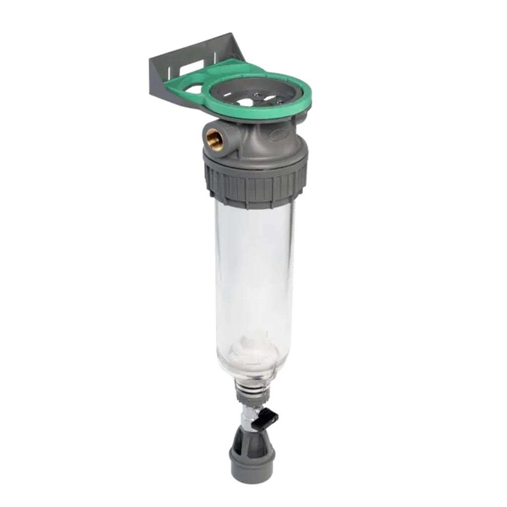 Ecosoft 3P Grey Mono 10" water filter with venturi valve and drain ½” for efficient sediment flushing