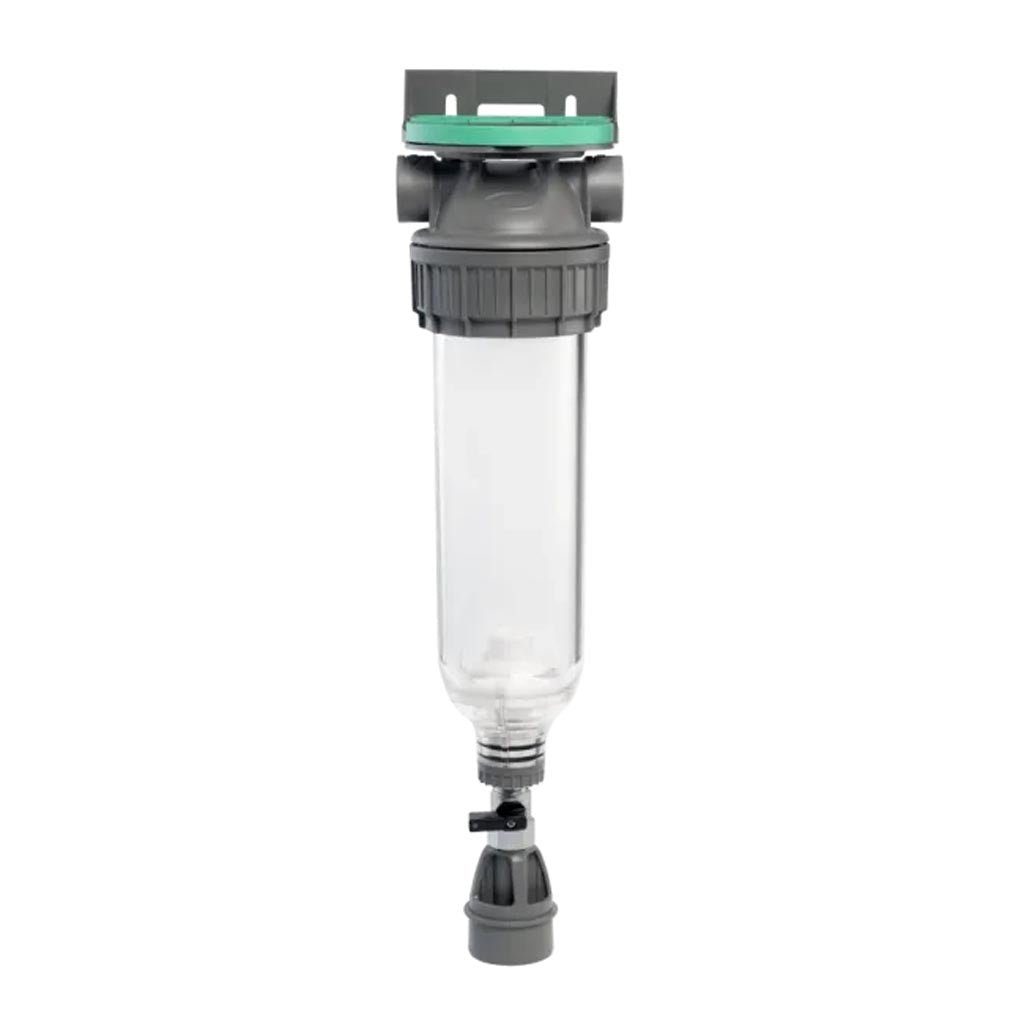 Ecosoft 3P Grey Mono 10" Water Filter with venturi valve and twistable drain for efficient sediment removal