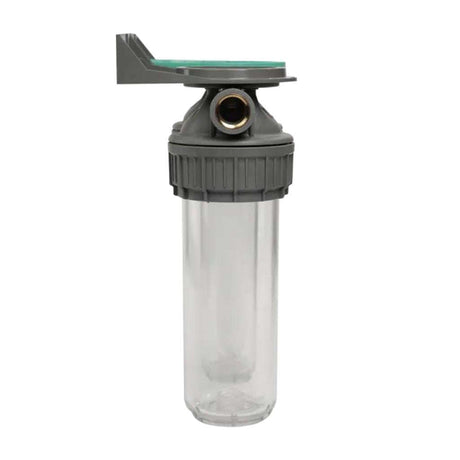 Ecosoft 3P Grey Duplex 10 inch filter housing with brass ports for durable water filtration system