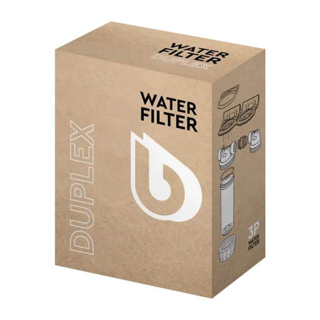 Ecosoft 3P Grey Duplex 10-inch filter housing with brass ports and dual compartments for water filtration