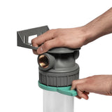 Ecosoft 3P Grey Mono 10-inch water filter with venturi valve and ½ inch drain for efficient sediment flushing