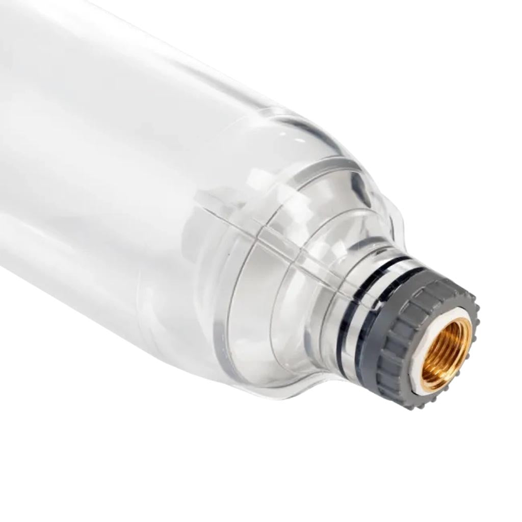 Ecosoft 3P Grey Mono 10-inch water filter with venturi valve and ½ inch drain for efficient sediment flushing