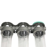 Ecosoft 3P Grey Triplex 10" rainwater filter with flush valve and ¾" brass connection