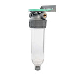 Ecosoft 3P Grey Mono 10" water filter with venturi valve and ½” drain for efficient sediment flushing and easy maintenance