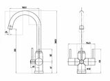 Geona 3 Way Tap - 3 Lever Chrome | Available at GAPS Water Treatment