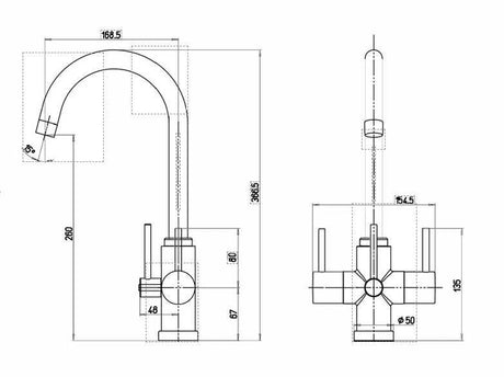 Geona 3 Way Tap - 3 Lever Chrome | Available at GAPS Water Treatment