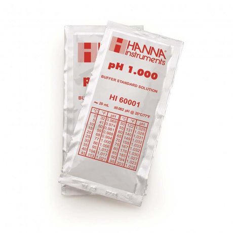 HI-60001-02 pH 1.000 Millesimal Buffer Solution, 25 x 20 mL sachets