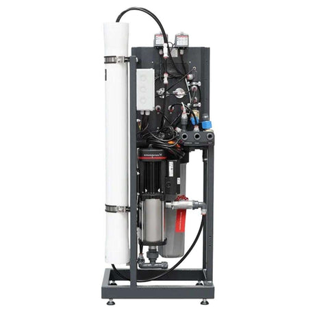 Ecosoft MO6500 Professional 4-inch industrial reverse osmosis system with Grundfos pump and OC5000 controller producing 250 LPH high-purity water