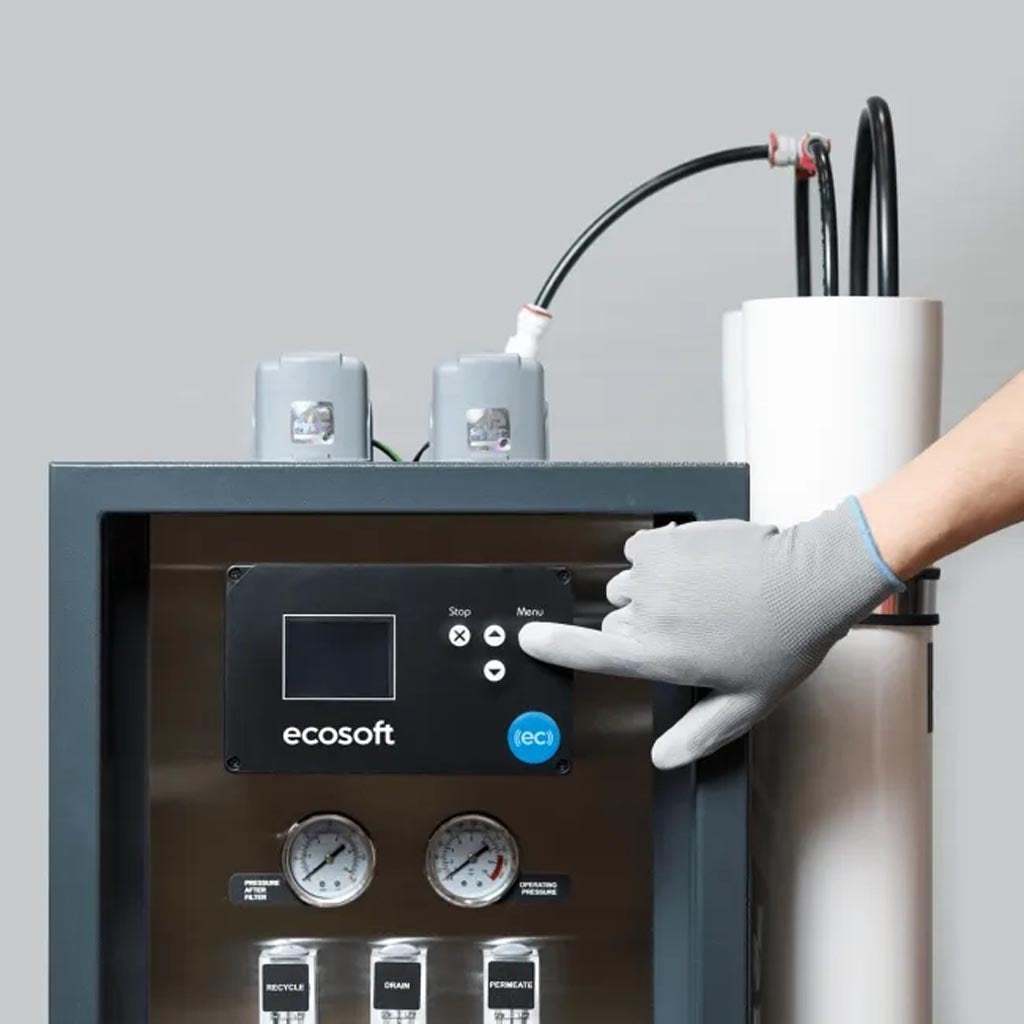 Ecosoft MO6500 Professional 4 inch RO system with 250 LPH capacity in compact steel frame