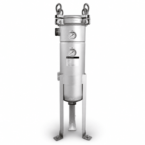 SPECTRUM INOX Bag Housing stainless steel Size 4 with swing-bolt closure and pressure gauges
