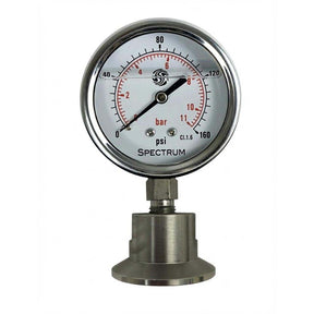 PSFH-GAUGE : SPECTRUM Sanitary Diaphram Gauge 0-11 Bar 50mm Dial 1.5" Tri-Clover