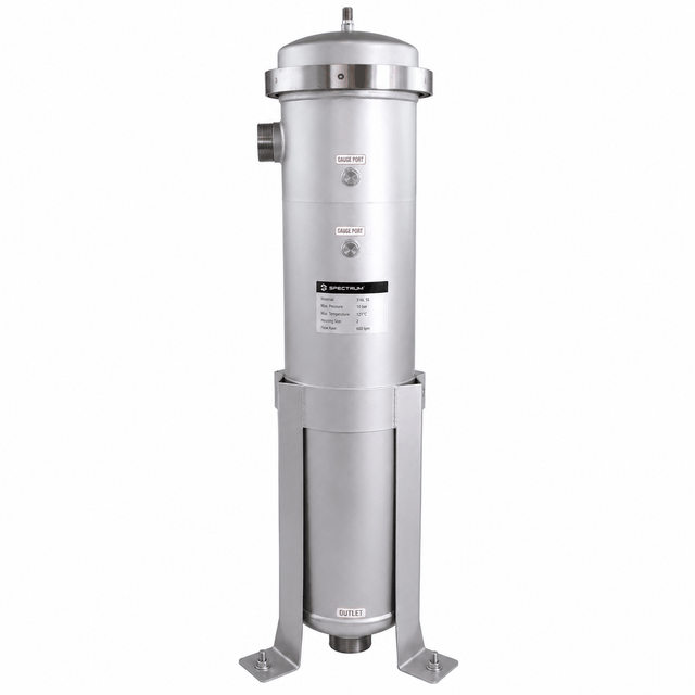 SPECTRUM INOX SBH-SPC-1-2-2-GP-ML stainless steel Size 2 bag filter housing with dimensions diagram