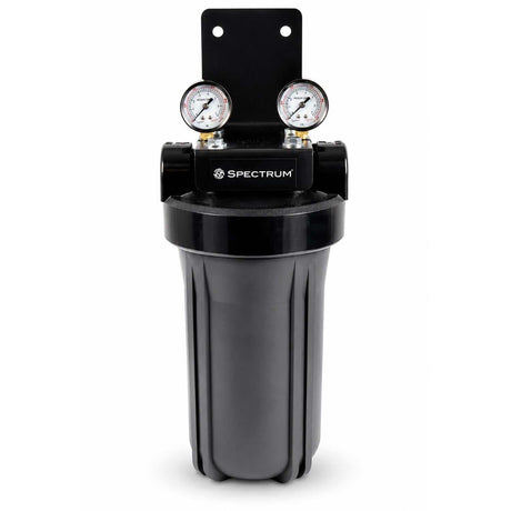 SPECTRUM Aqualyze SFHS-1-10LD 10-inch Large Diameter water filter housing with complete adaptor kit and 1-inch ports for high-flow filtration