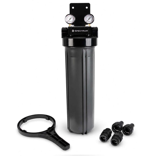 SPECTRUM Aqualyze SFHS-1-20LD 20-inch Large Diameter Filter Housing with Complete Adaptor Kit for high-capacity water filtration
