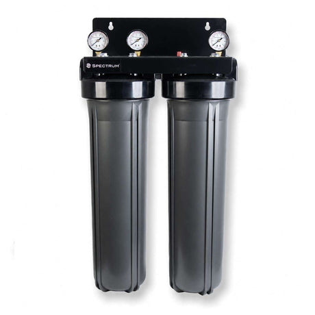 SPECTRUM Aqualyze Double System Large Diameter 20-inch dual water filter housing with adaptor kit for high-capacity water purification