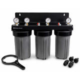 SPECTRUM Aqualyze Triple System Large Diameter 10-inch water filtration with triple polypropylene housings and adaptor kit