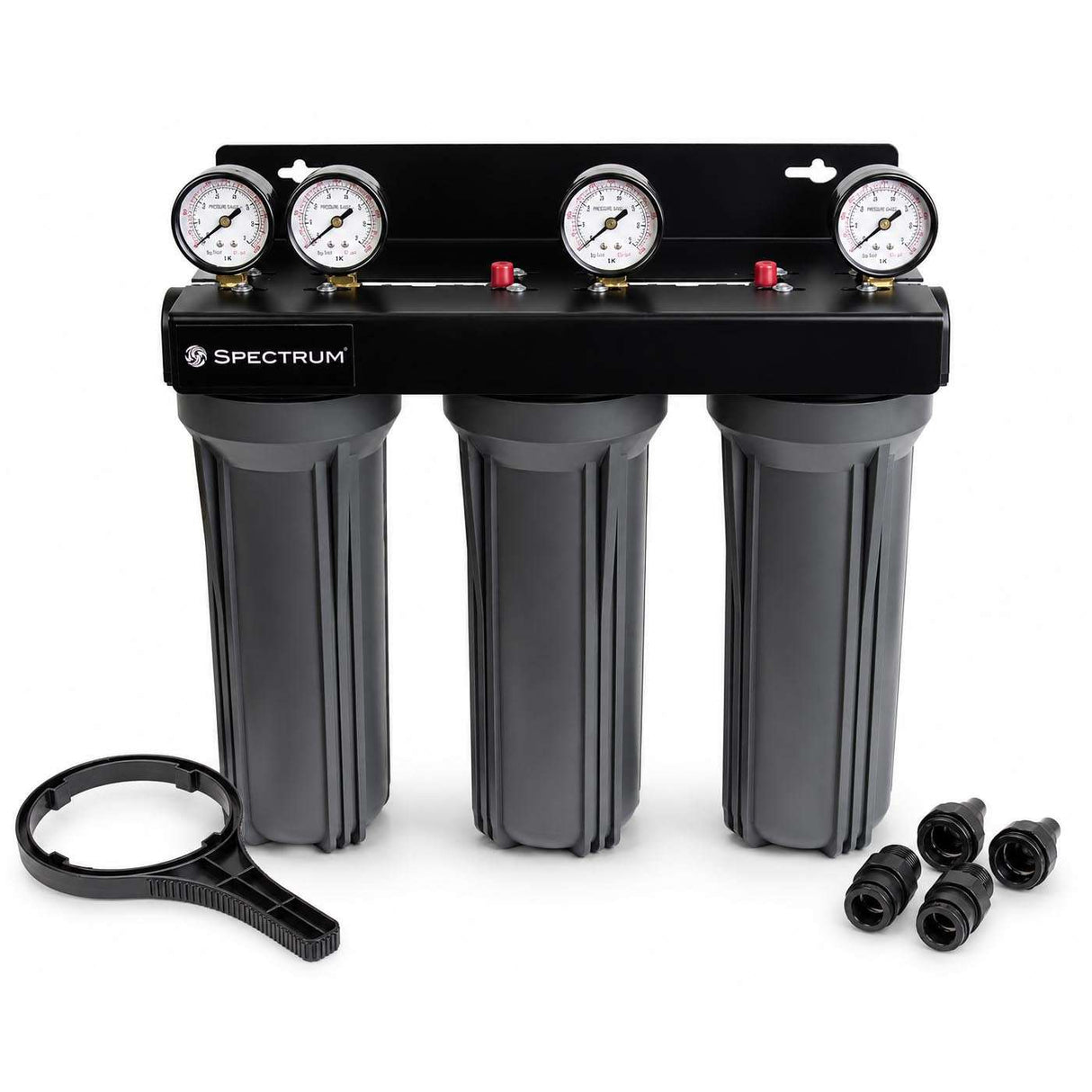 SPECTRUM Aqualyze Triple System Small Diameter 10-inch triple-stage water filter with adaptor kit