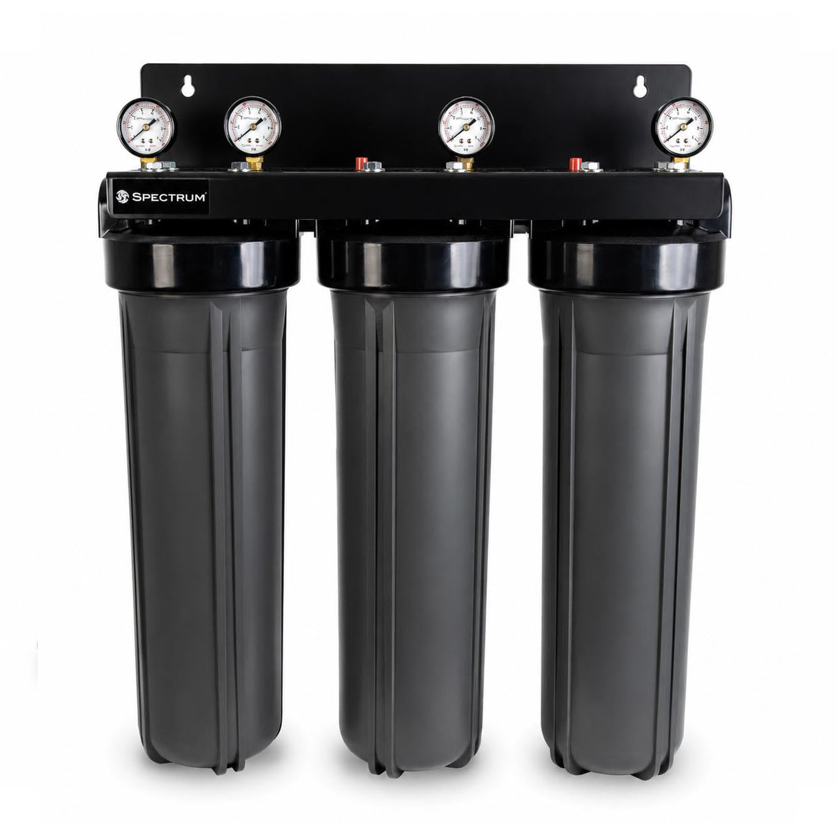 SPECTRUM Aqualyze Triple System Large Diameter 20-inch polypropylene triple water filter with adaptor kit
