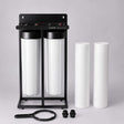 Ecosoft Aquapoint XL Duo two-stage whole house water filter with sediment filters on steel frame