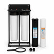 Ecosoft Aquapoint XL Duo whole house water filter system with dual steel housing and sediment iron reduction cartridges
