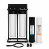 Ecosoft Aquapoint XL Duo whole house water filter system with dual steel housing and sediment iron reduction cartridges