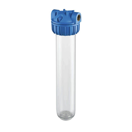 Atlas SENIOR PLUS 3P SX TS filter housing with spanner and bracket, ideal for POU and POE water filtration applications.