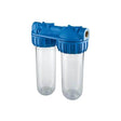 Atlas Duplex Filter Housing Clear Brass Ports inc. Spanner and Bracket