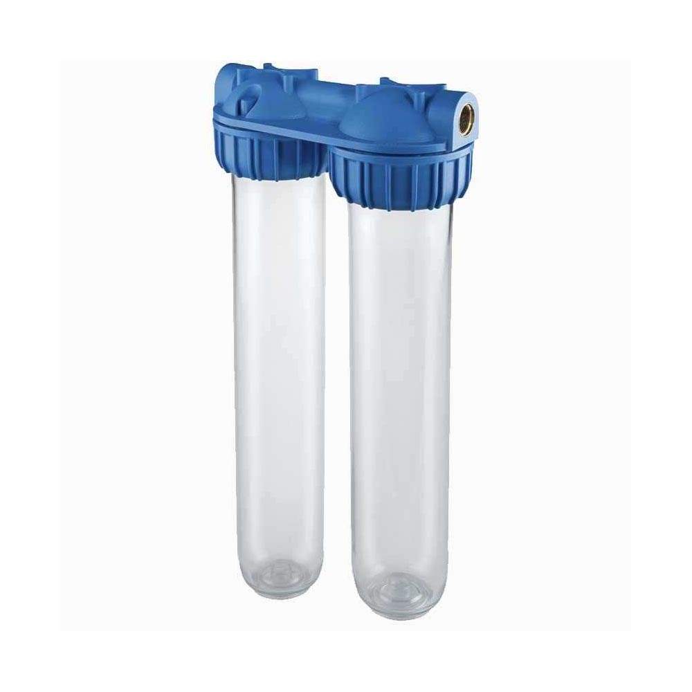 Atlas Duplex Filter Housing Clear Brass Ports inc. Spanner and Bracket