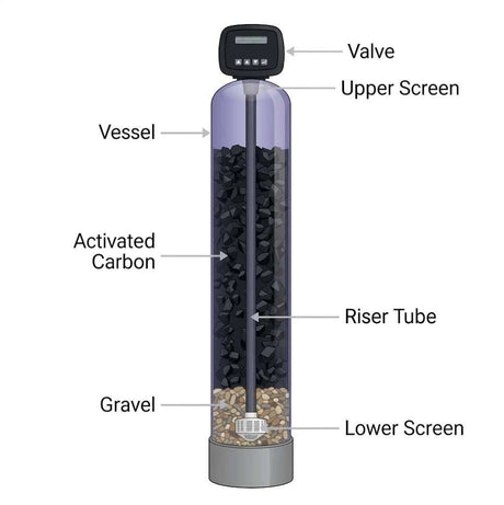 Activated Carbon Filter with Autotrol Valve for efficient water filtration and chlorine removal