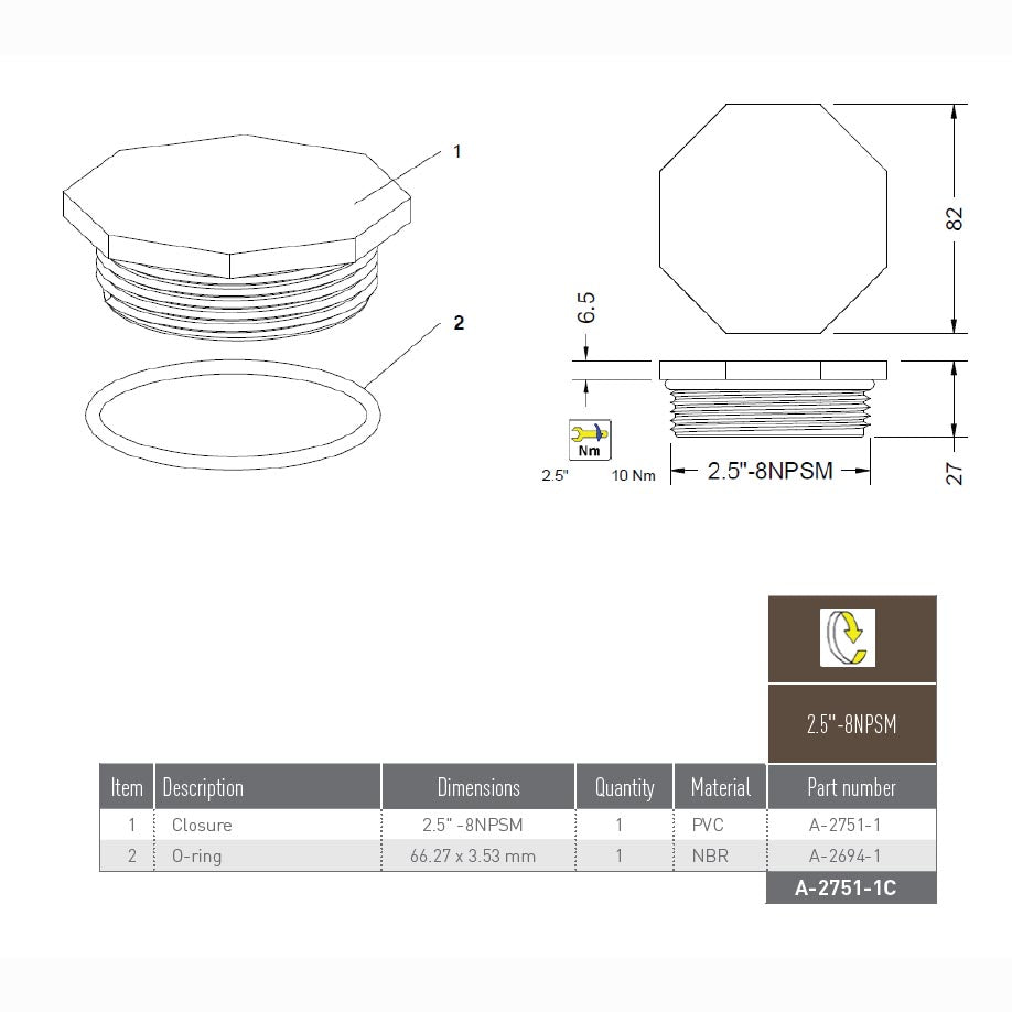 Pentair Structural Closure 4" PVC threaded water filtration component with durable corrosion-resistant design