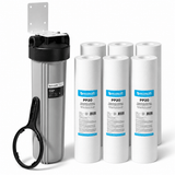 Ecosoft 20" Large Diameter Sediment Filter Housing with 6 x 20 Micron Filter Cartridges – 1" BSP, 30 LPM