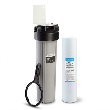 Ecosoft 5 Micron Sediment Filter with 20-inch large diameter housing for effective residential and commercial water filtration