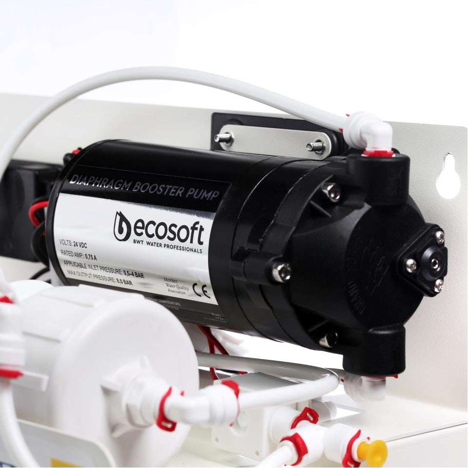 Ecosoft STANDARD PRO RO System with Pump on Metal Rack
