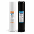 Ecosoft Aquapoint XL Duo replacement sediment and iron reduction filter set with dual-gradient and Ferromix cartridges
