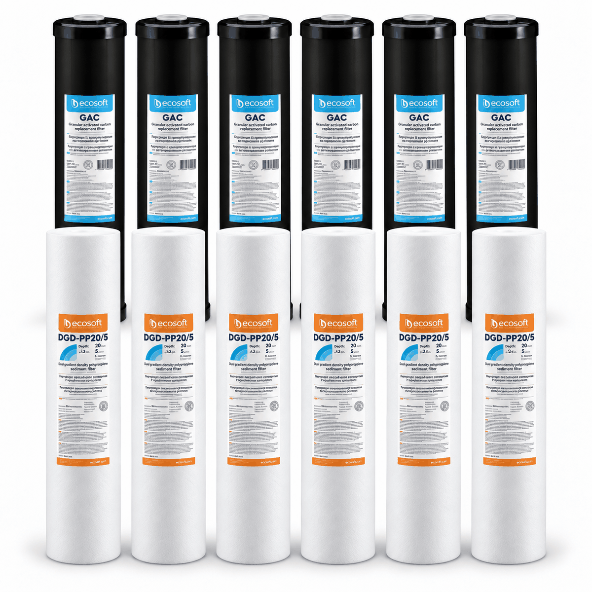 Ecosoft Aquapoint XL Duo Replacement Filter Set x 6 – Sediment & Iron Cartridges
