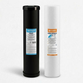 Ecosoft Aquapoint XL Duo Replacement Filter Set with sediment and chlorine cartridges for whole house water filtration