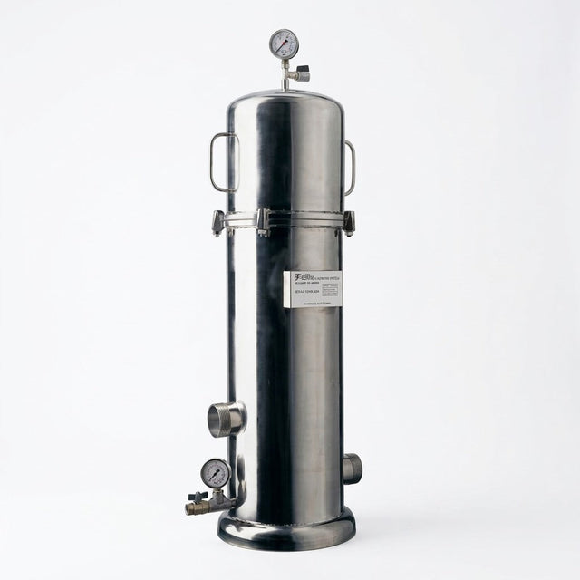 Pallas GEM Multi Round stainless steel 40-inch filter housing for high-flow industrial water filtration