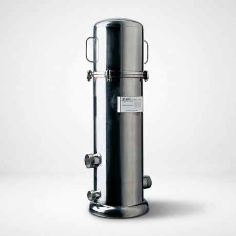 Pallas GEM Multi Round stainless steel filter housing for high-flow industrial water filtration with 40-inch cartridge capacity
