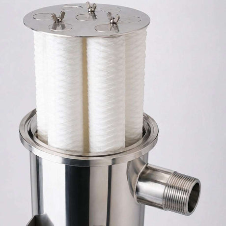 Pallas GEM Multi Round stainless steel filter housing for high-flow industrial water filtration with multiple 40-inch cartridge capacity