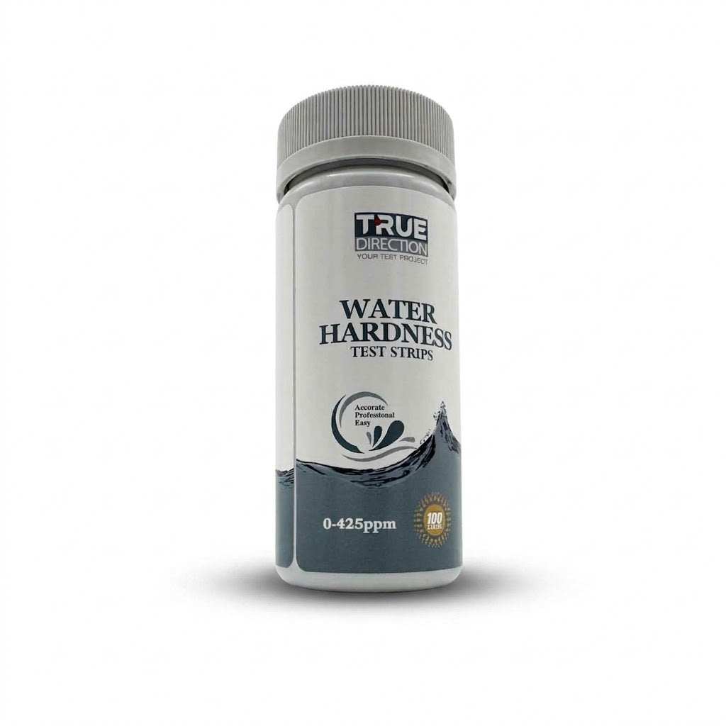Water Hardness Test Strips kit with 100 strips measuring 0-425 ppm for accurate water hardness testing