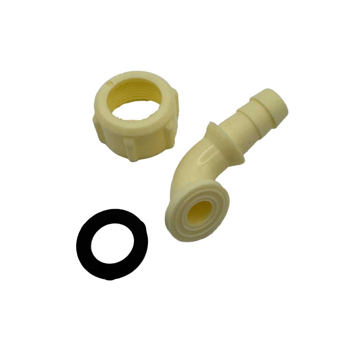 Elbow Nut Washer 3/4" BSP to Hose 12.5 mm Barb