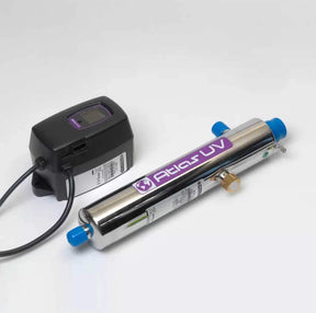 Atlas L12 UV Unit with stainless steel chamber for small property water disinfection.