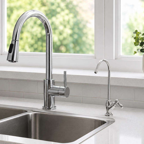 Chrome MT1-TAPCHROME mini tap with 1/4" tubing for under sink water filtration systems