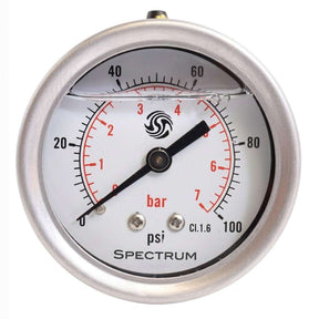 PG3 0-10 Bar Stainless Steel Back Mounted Pressure Gauge