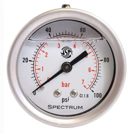 PG3 0-10 Bar Stainless Steel Back Mounted Pressure Gauge