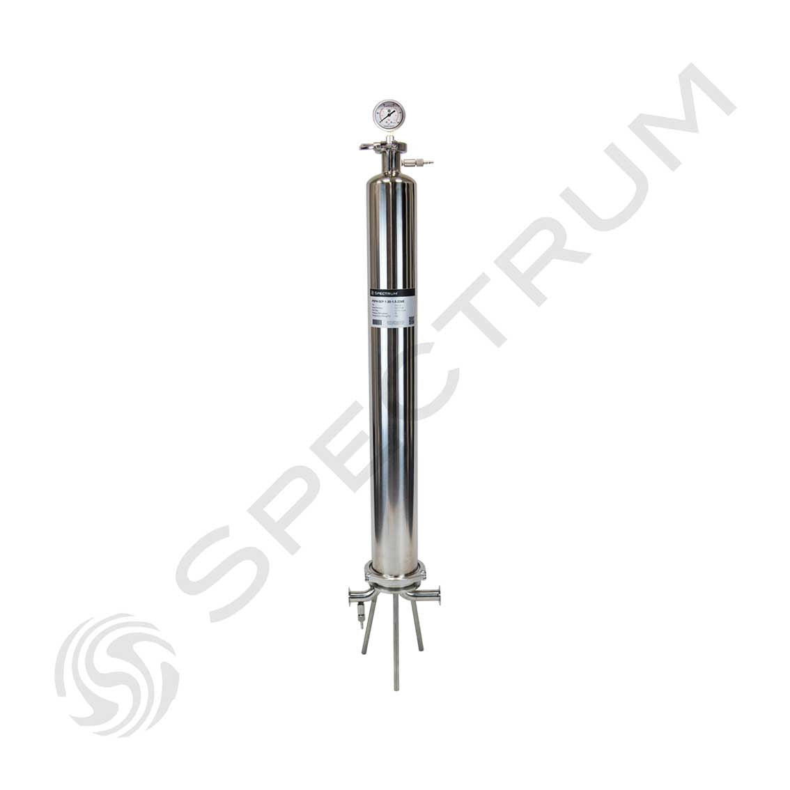 PSFH-SEP-1-20-1-226E : SPECTRUM Sanitary Filter Housing 1 x 20 226 End-Cap 1" Tri-Clamp EPDM Seal | GAPS Water Treatment