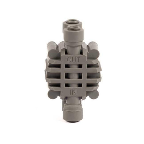 Shut off valve 1/4" for reverse osmosis systems, durable and compact design for efficient water flow control.